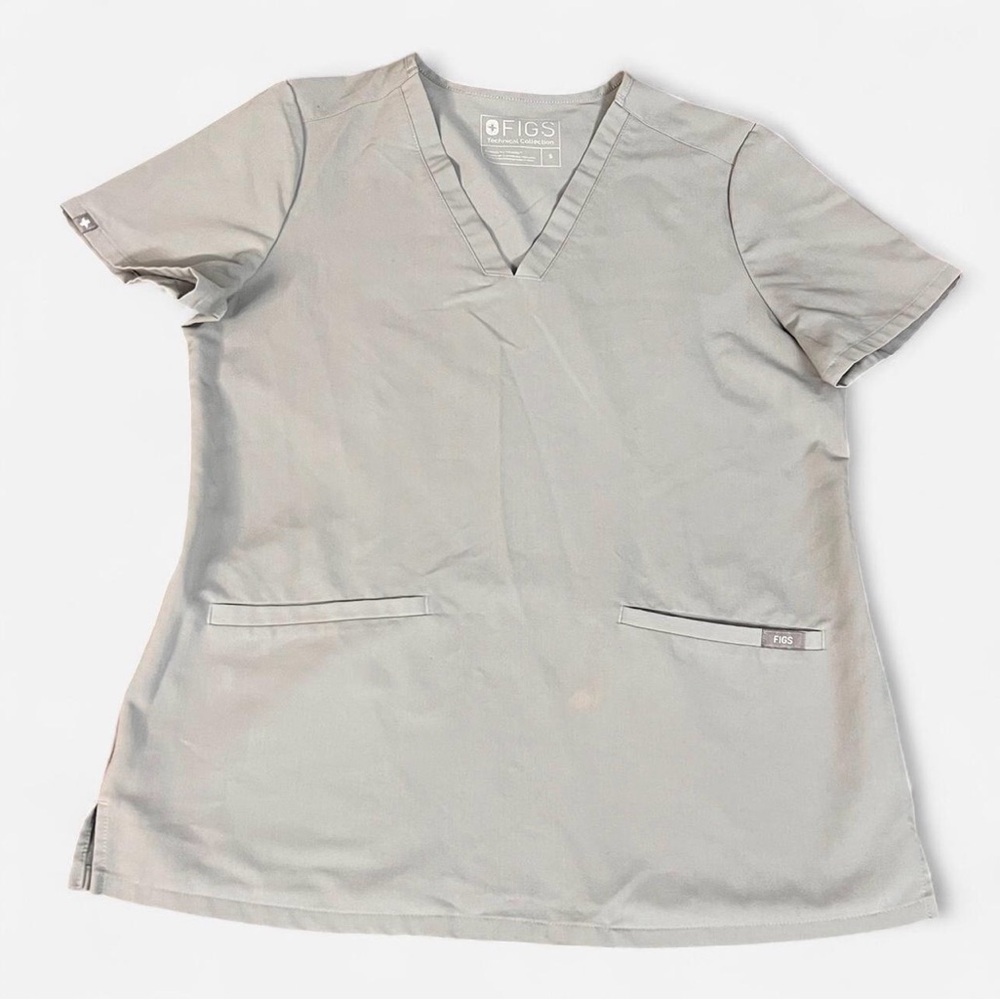 FIGS Women's V-Neck Scrub Top Gray Size Small‎